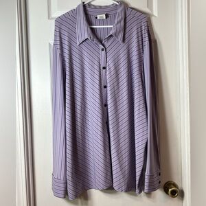 Fashion Bug Purple Striped Shirt